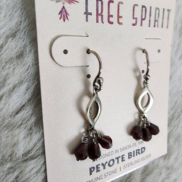 NEW Peyote Bird Free Spirit Sterling Silver and Brown Dangle Hook Earrings - Picture 6 of 9